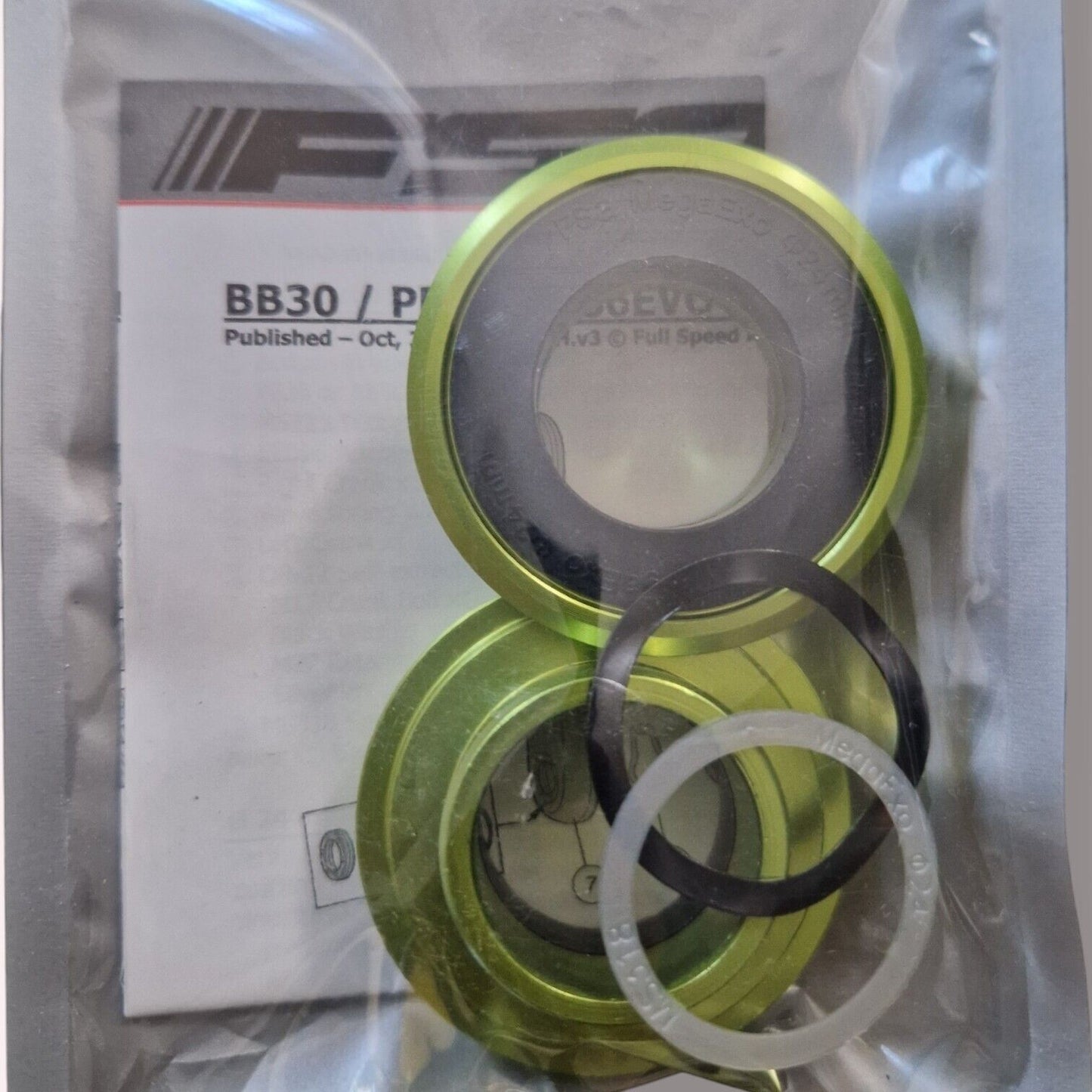 FSA BB30A Bottom Bracket Reducer Kit 24mm Shimano/FSA MegaExo Green Cannondale