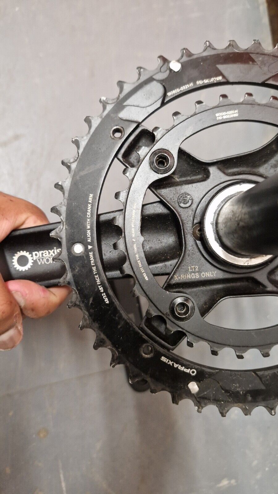 Praxis Alba X Chainset 48/32, 10/11sp, 175mm Crank Arms For Gravel/Road 1x Or 2x