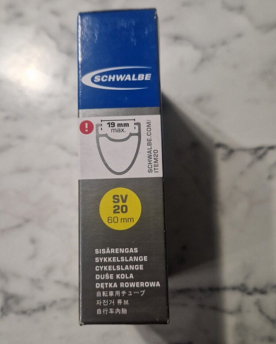 Schwalbe SV20 Ultra Light Inner Tube Road Bike 700c 18-25c 60mm Presta Valve NEW