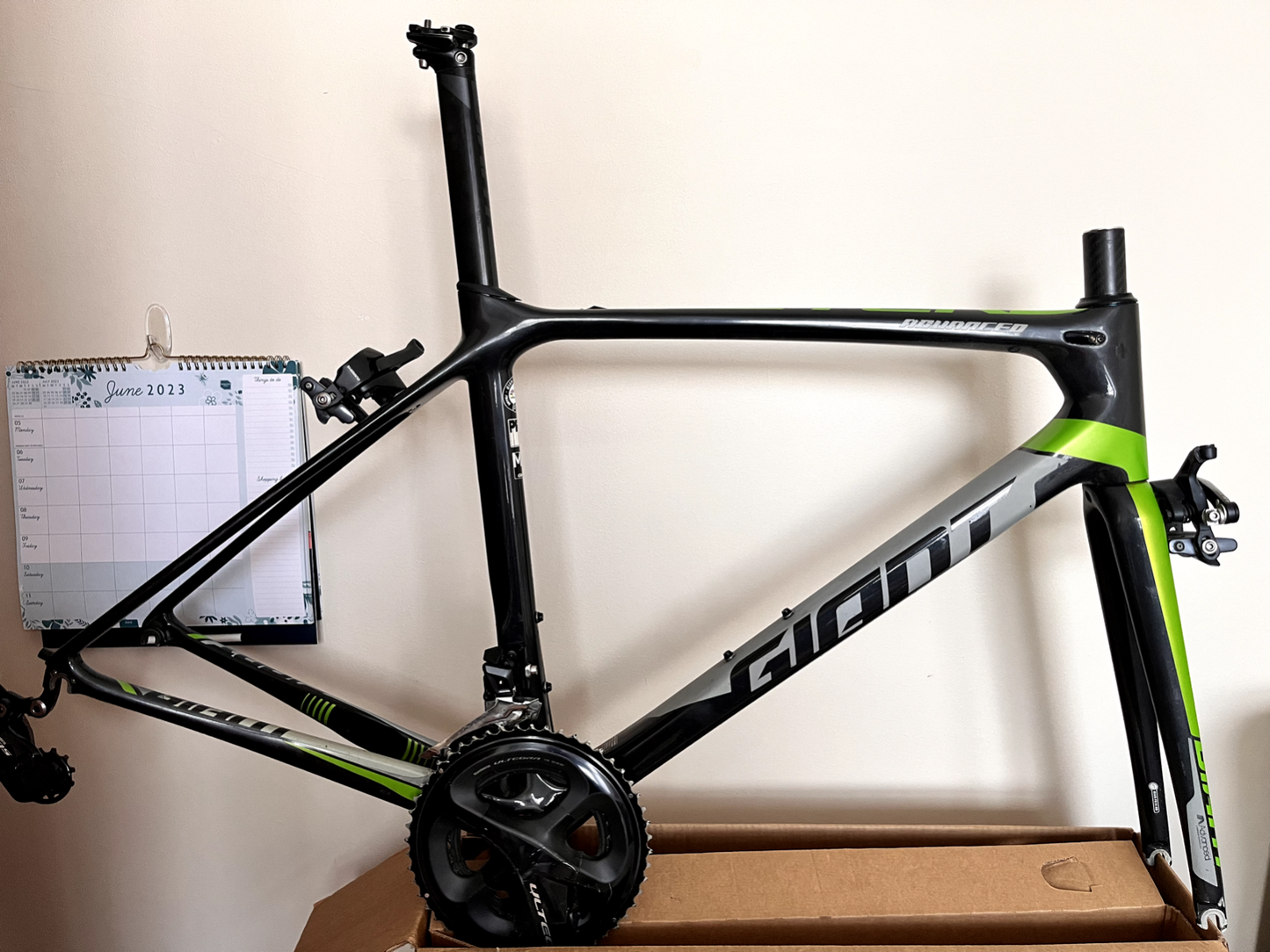 Giant TCR Advanced Pro 1 Medium 54cm Carbon Road Bike Frameset Black Green