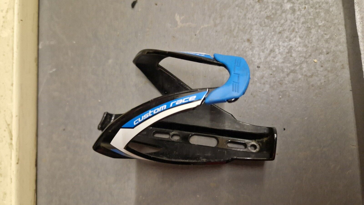 Elite Custom Race Plus Resin Bottle Cage Holder Black / White / Blue