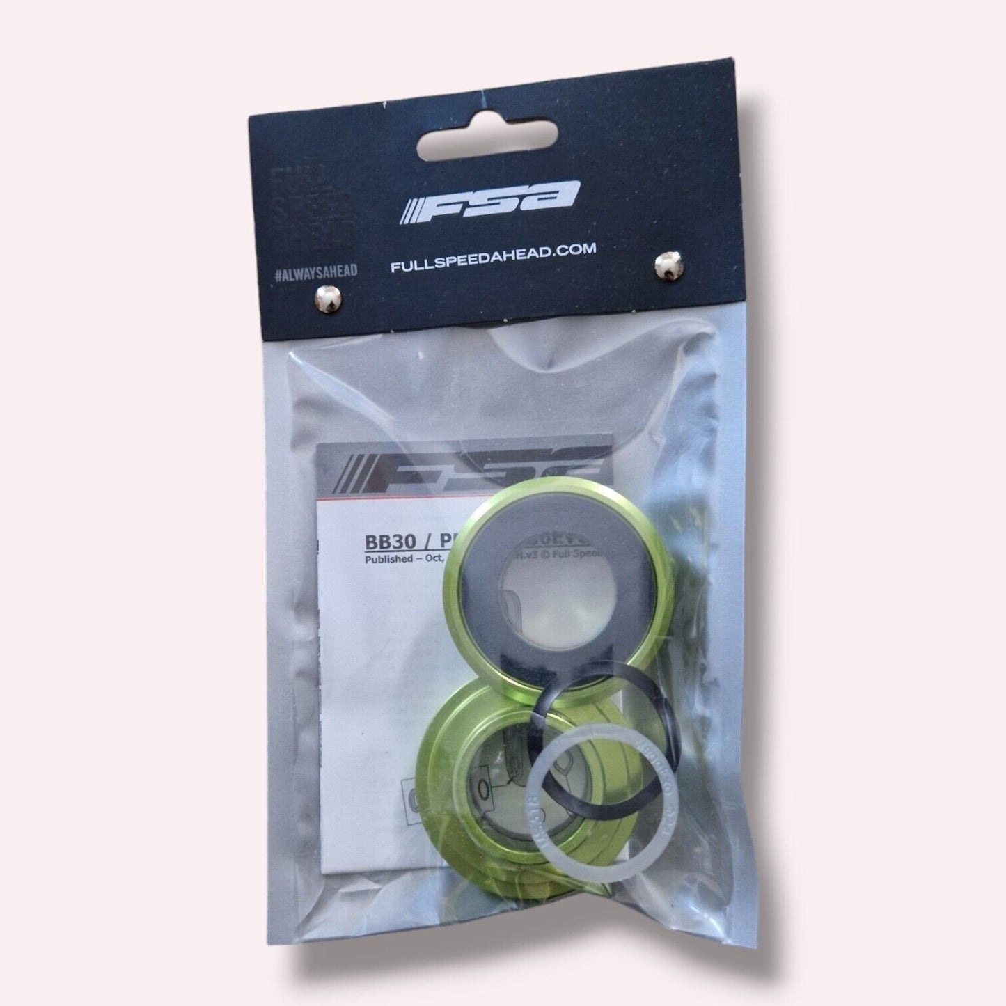 FSA BB30A Bottom Bracket Reducer Kit 24mm Shimano/FSA MegaExo Green Cannondale