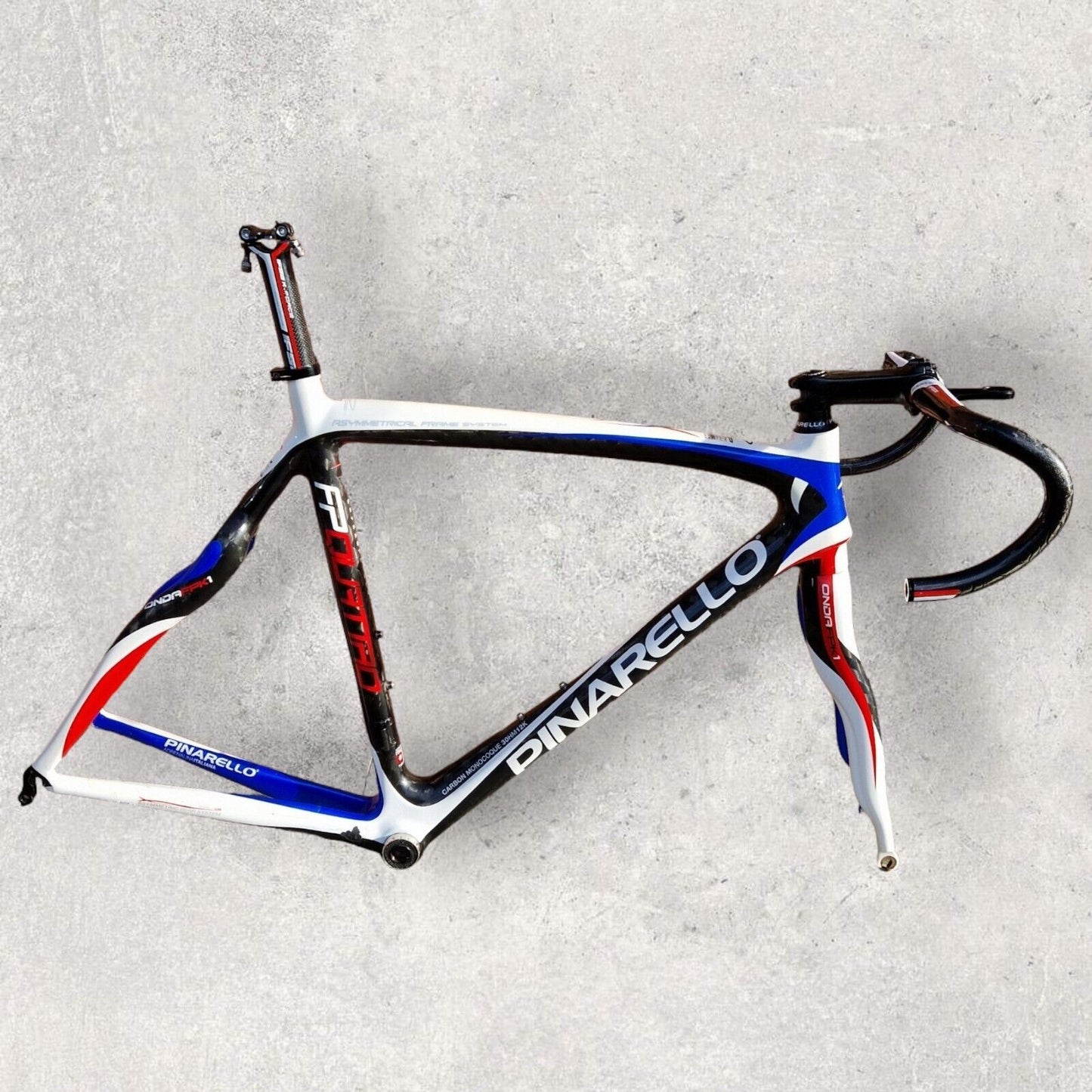 Pinarello FP Quattro Carbon Rim Frameset - Size 56cm - FSA Carbon Bar Seatpost