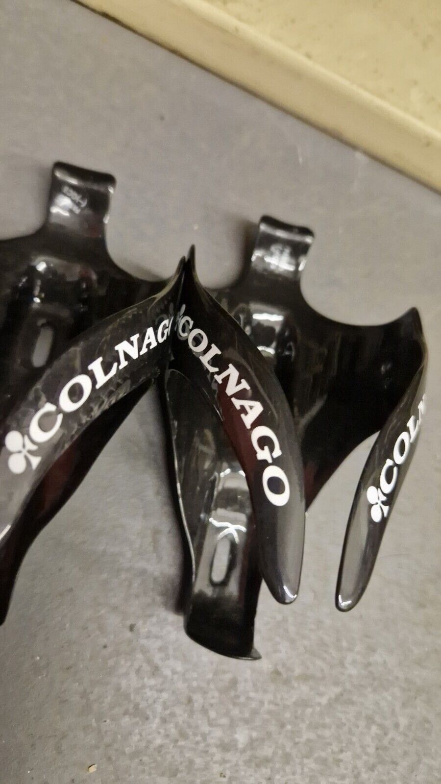 Colnago Carbon Bottle Cage Gloss Black With White Logo - Price Per Cage