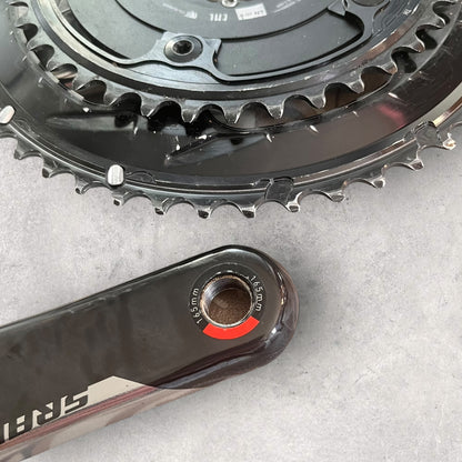 SRAM red AXS DUB Carbon Road Bike Crank Crankset with Quarq dFour spider pm - 165mm