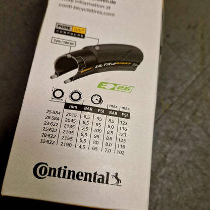 New Continental Ultra Sport III Folding Road Tyre - 700 x25c - Pure Grip - Black